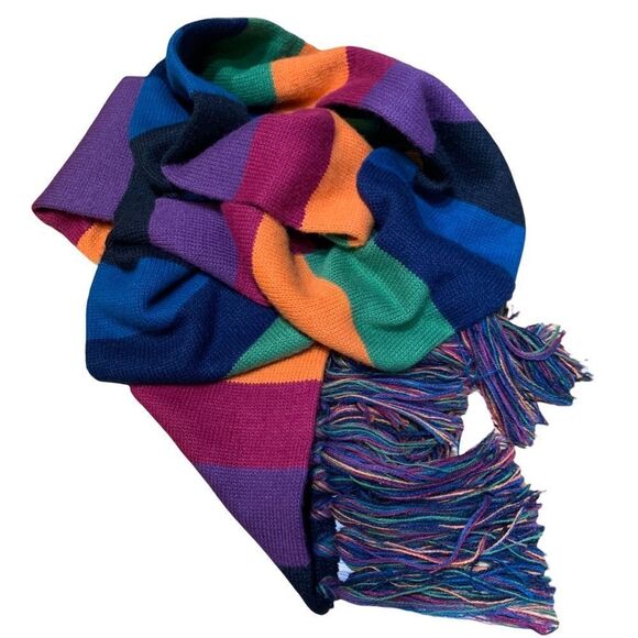 Multicolor Scarve 70” X 4” with 4” Fringe - Picture 1 of 3